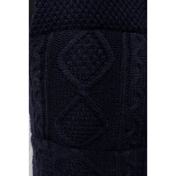 Telluride Clothing Co Small Blue Cable Knit Wool Blend Full Zip Lined Heavy Vest - Picture 5 of 15